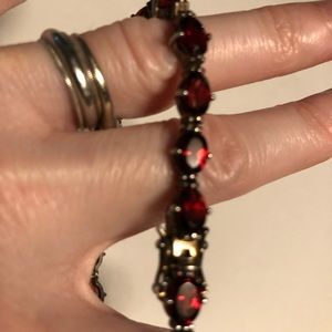 Garnet bracelet with silver filigree